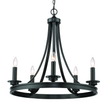Golden 3863-5 BLK - Golden Lighting Saldano 5-light Chandelier in Matte Black